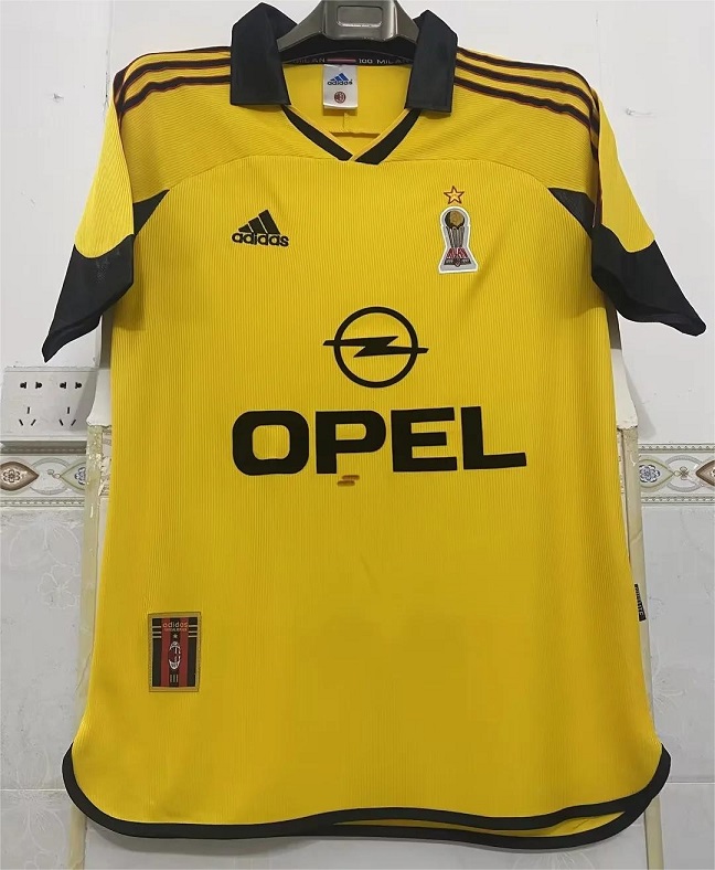 AAA Quality AC Milan 99/00 Fourth Yellow Soccer Jersey